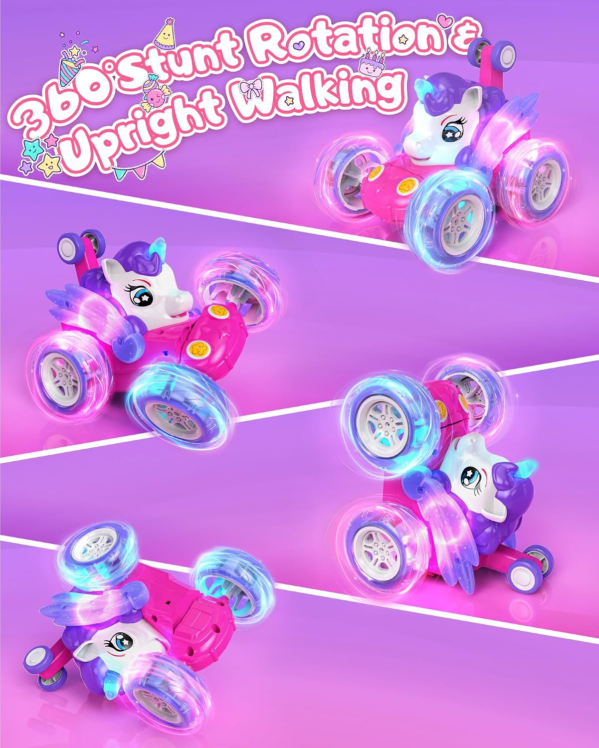 Detalle de Kiztoys 9001 RC-eenhoornauto met ledverlichting en automatische modus
