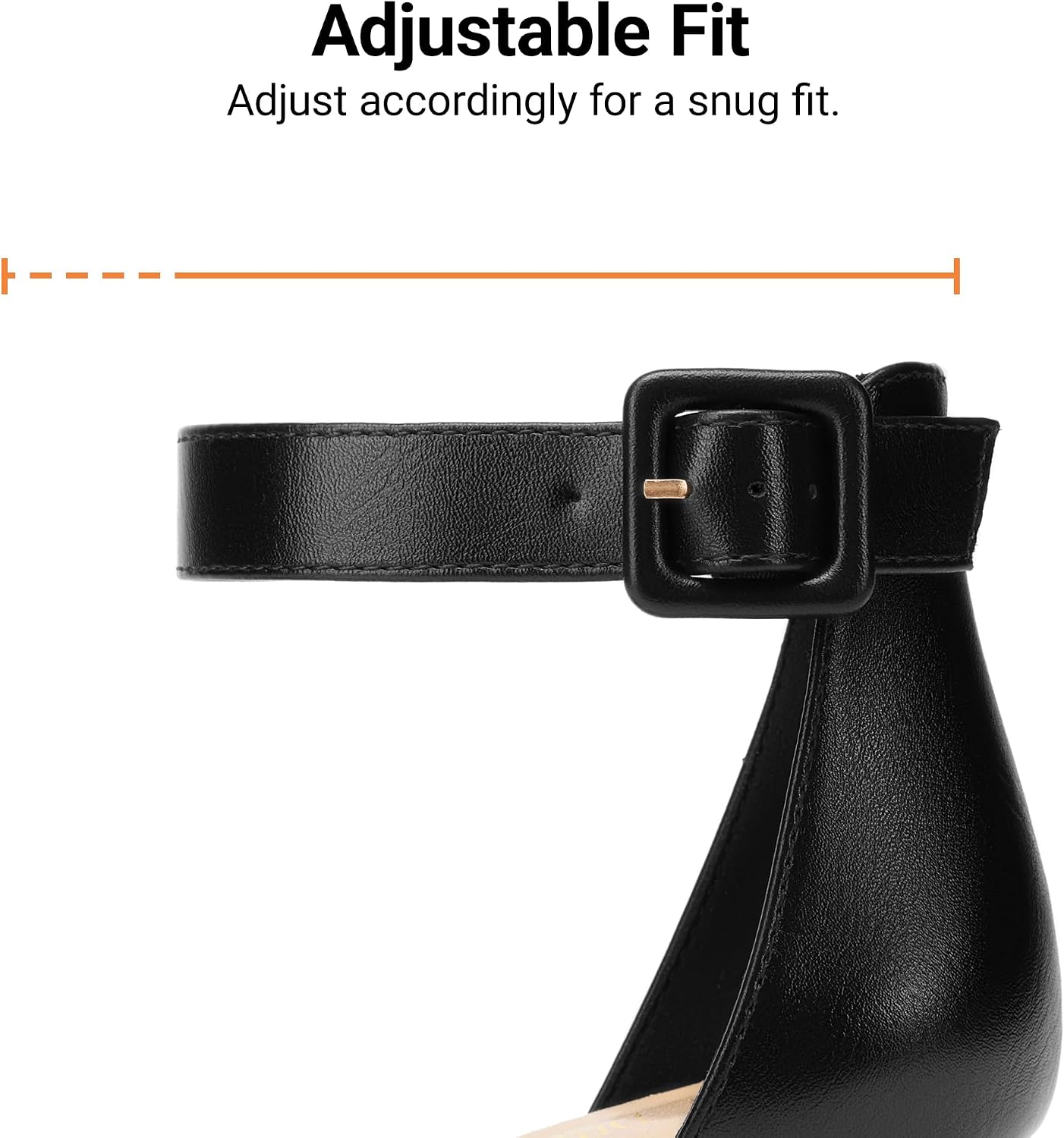 Thumbnail 6 de DREAM PAIRS ANNEE pointed-toe low chunky heel pump shoes with adjustable buckle