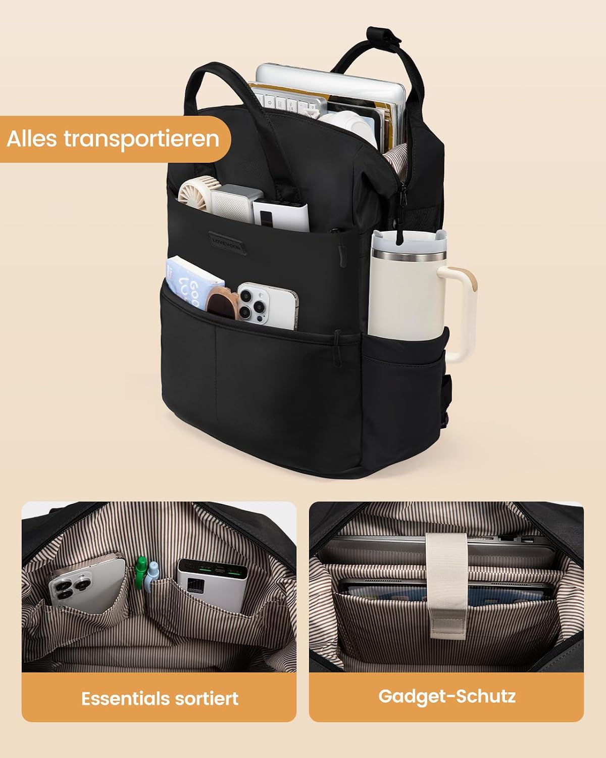 Detalle de LOVEVOOK Rucksack Laptop 15,6 Zoll