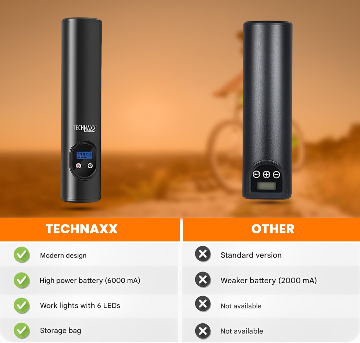 Thumbnail 4 de Technaxx Compresseur d'air à Batterie 6000 mAh
