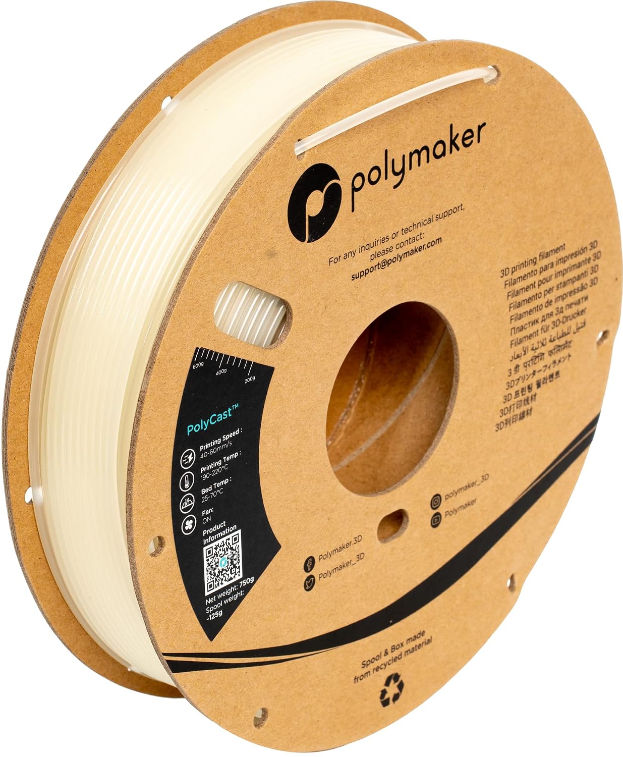 Detalle de Polymaker PolyCast PJ03001 金属鋳造向け3Dプリンターフィラメント 1.75mm・750g