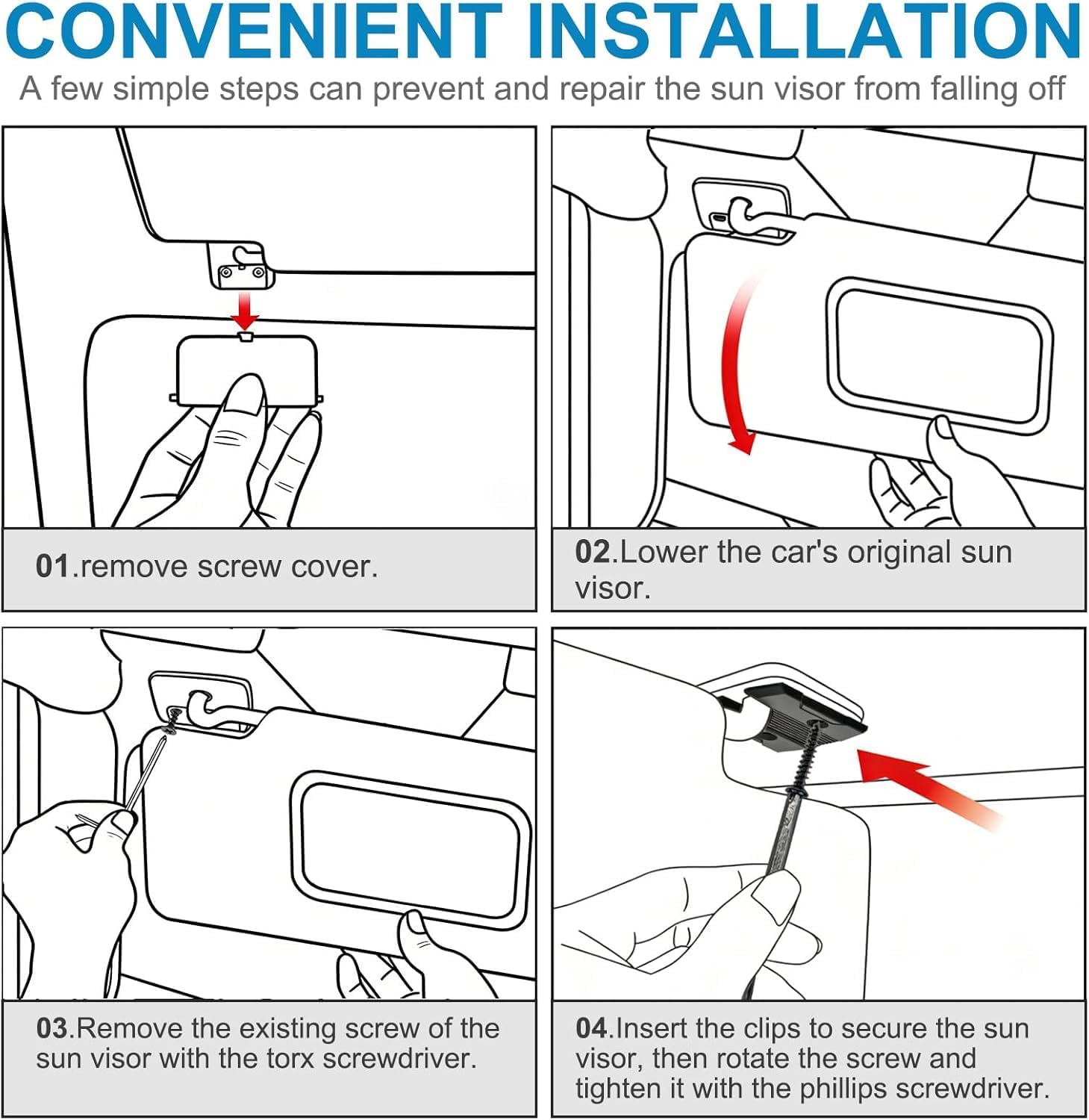 Thumbnail 6 de Dodge Ram 1500 Sun Visor Repair Kit, Aluminum