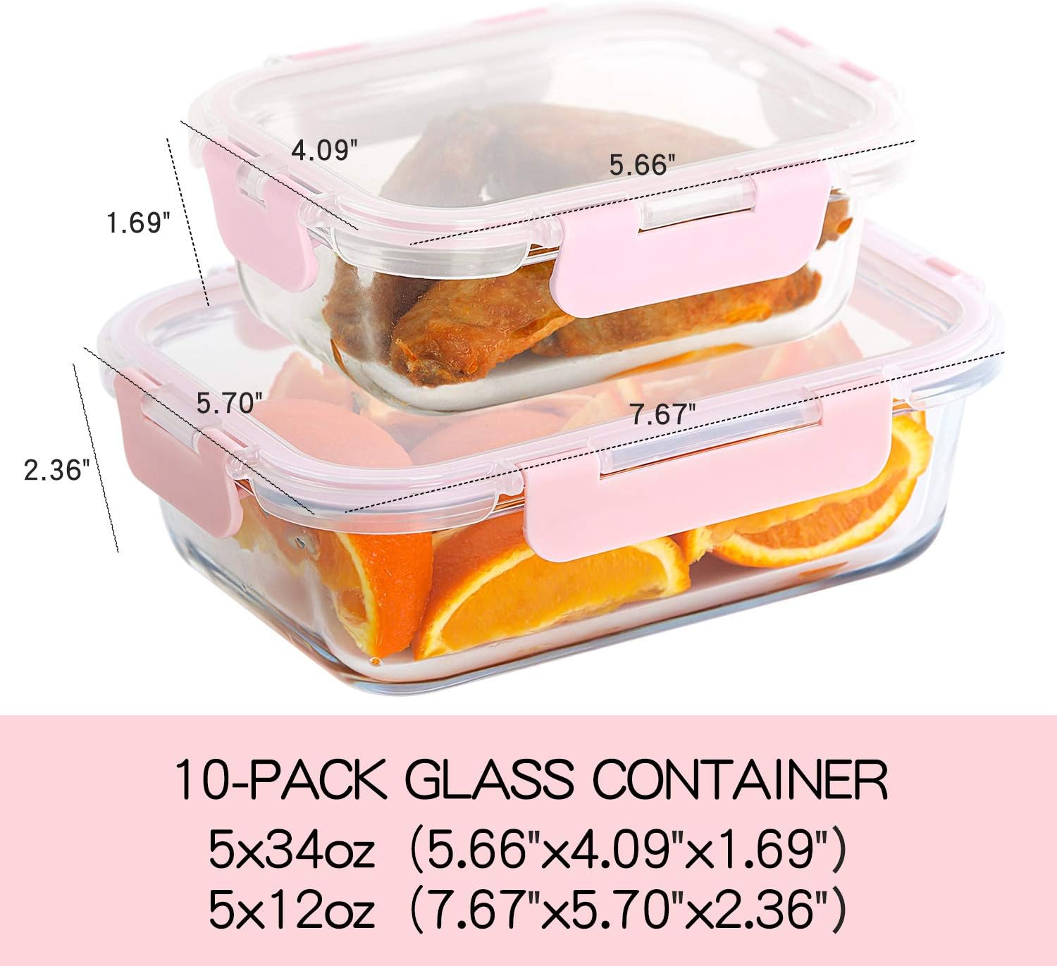 Thumbnail 1 de C CREST 10-Pack Glass Meal Prep Containers 🍲