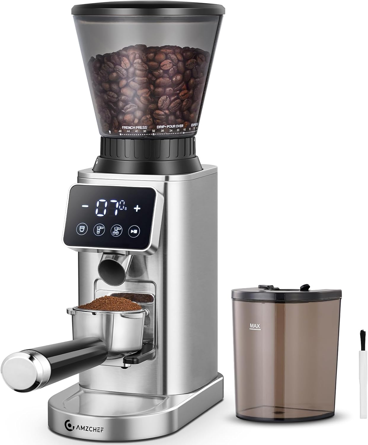 Detalle de AMZCHEF Kaffeemühle elektrisch mit 48 Mahlgraden