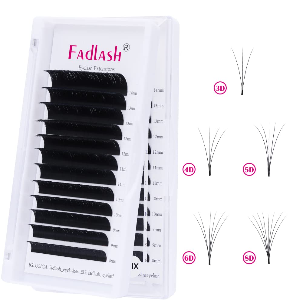 Thumbnail 1 de Selbstfächernde Volumen Easy Fan Lashes für Wimpernverlängerung (12 Reihen, 0,07 mm, CC Mix 8–14) – 12er-Pack
