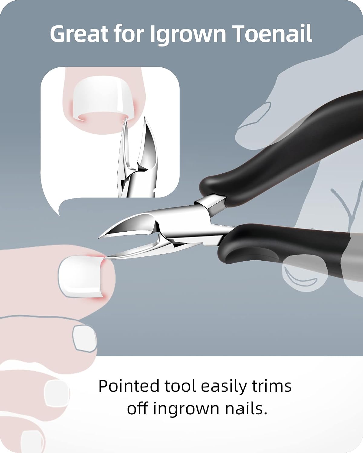 Thumbnail 1 de EBEWANLI Toenail Clippers for Thick Nails and Ingrown Nails – Heavy Duty Stainless Steel Cluver with Non-Slip Grip