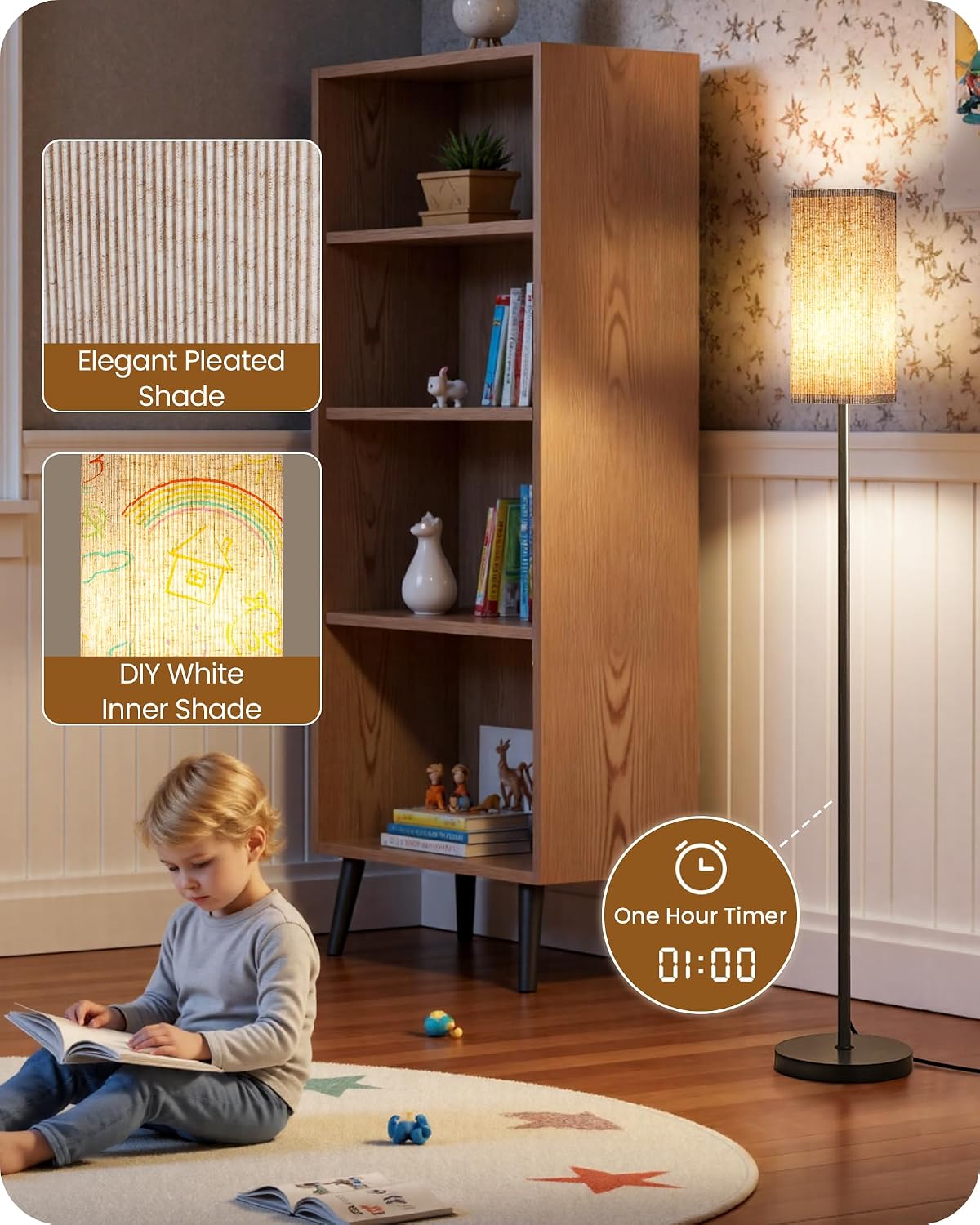 Detalle 2 de GOEBLESON BP-F004S 64.2-Inch Dimmable Floor Lamp with Remote
