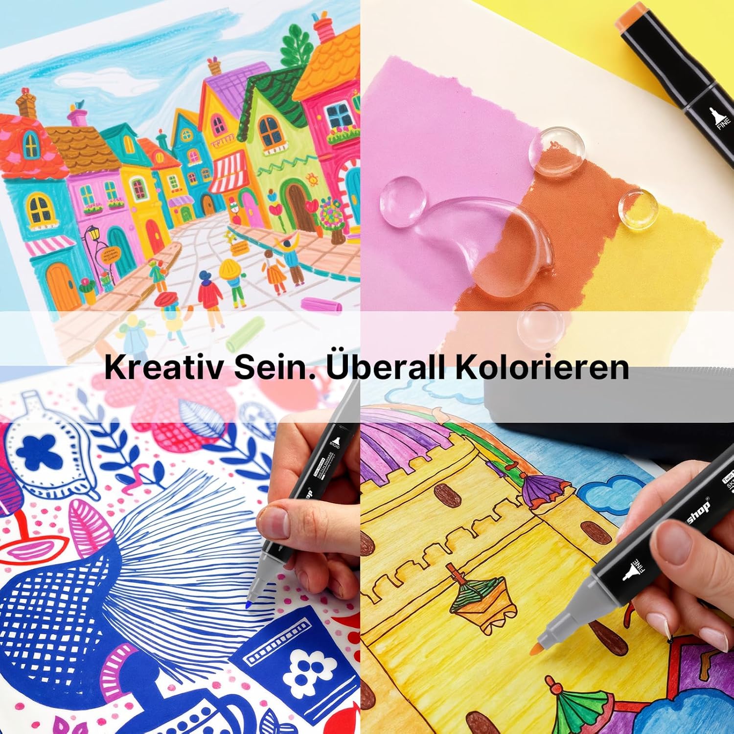 Thumbnail 6 de Tongfushop 168 Farben Marker Set 🎨