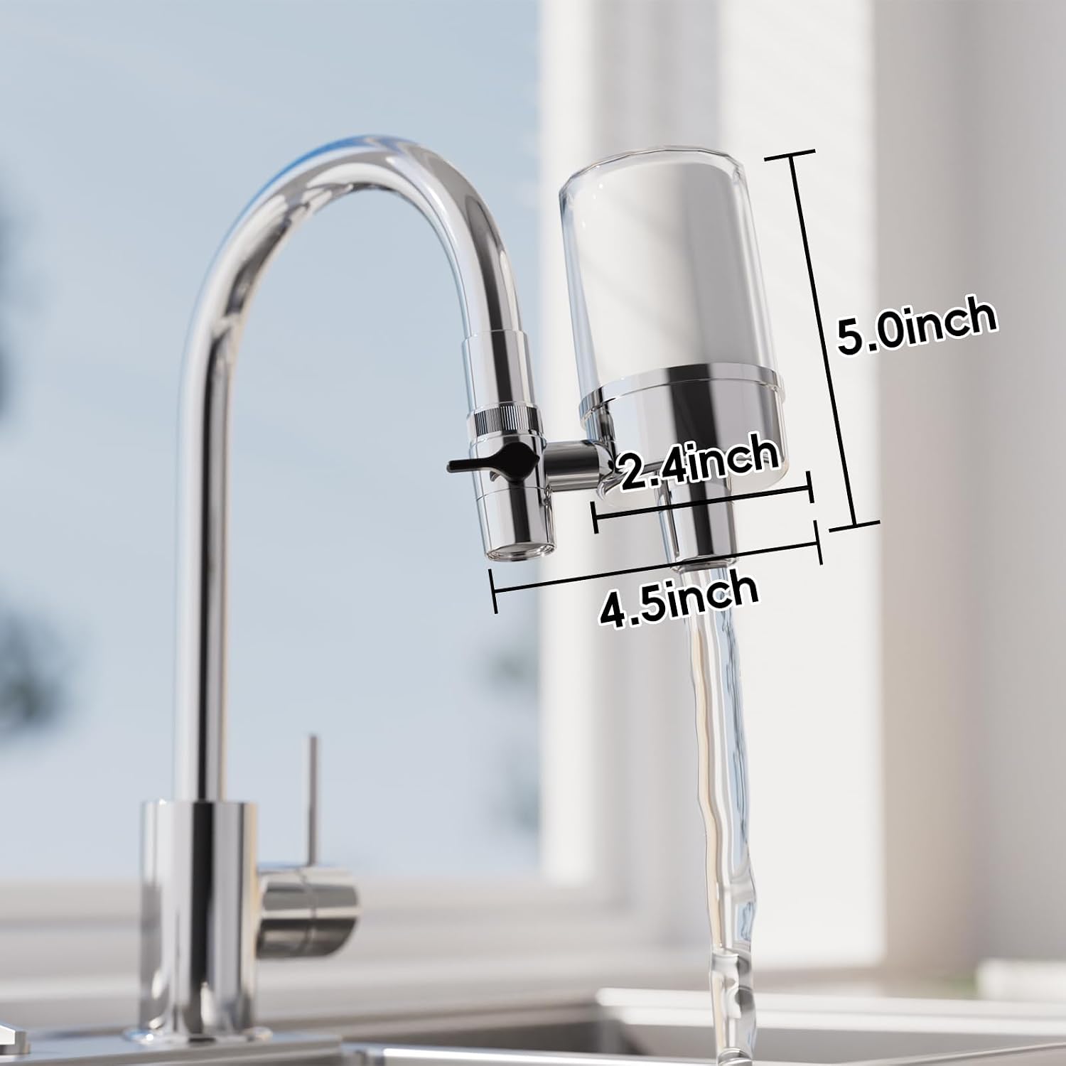 Detalle 2 de iSpring DF2-CL kraanwaterfilter met BPA-vrije behuizing en filtercapaciteit tot 500 gallons