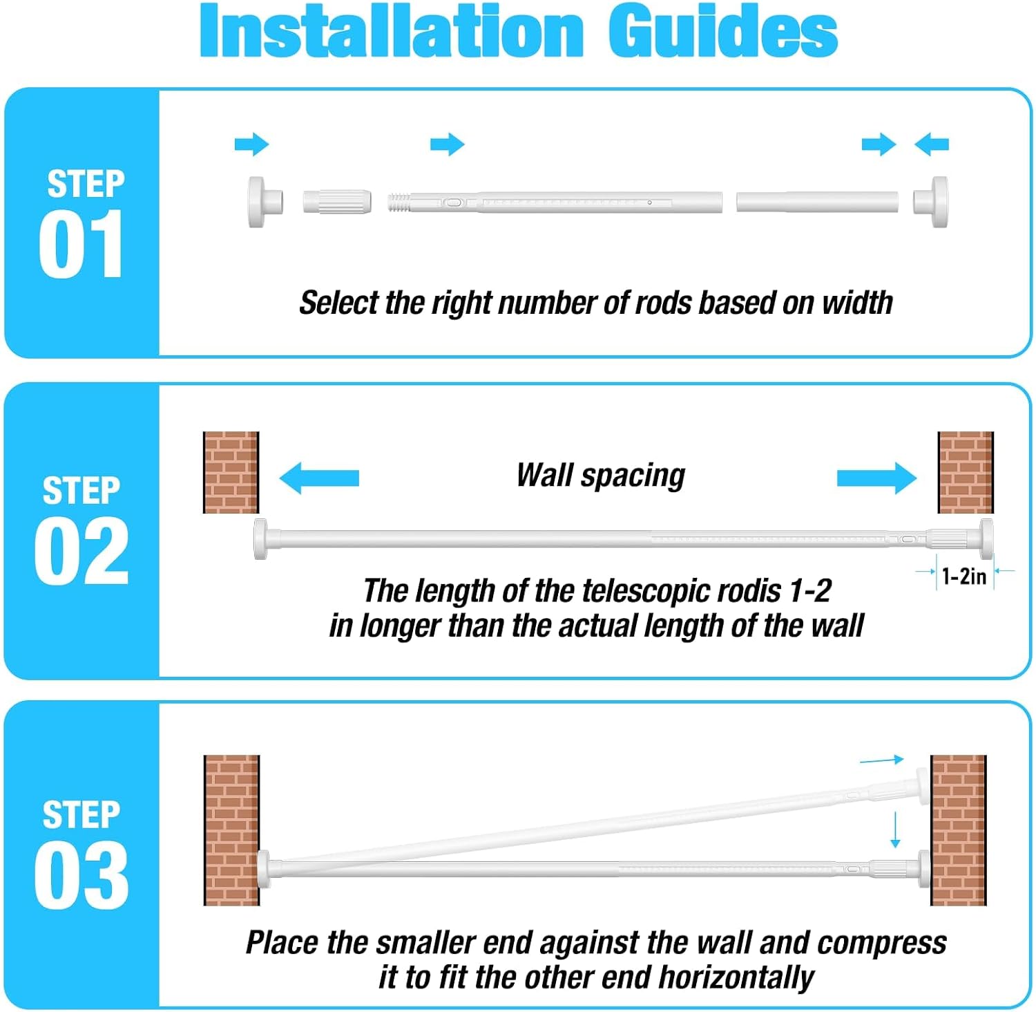 Detalle de MEXAU Tension Curtain Rod 39–120 Inches