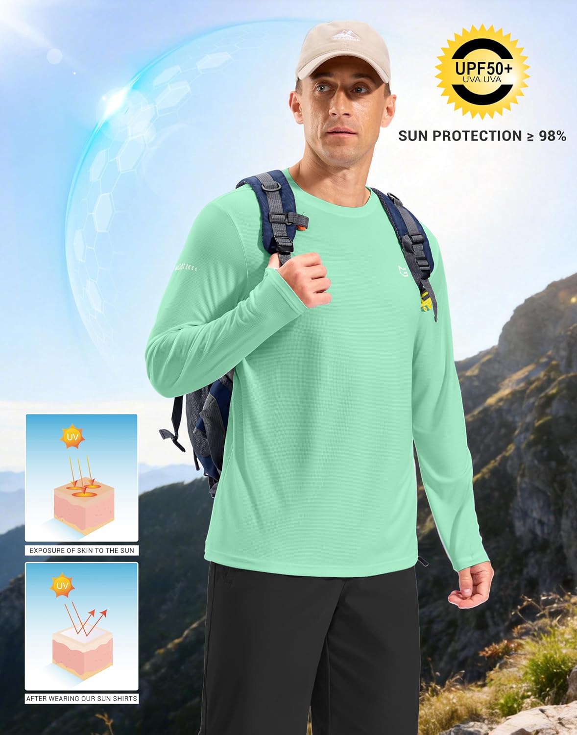 Detalle de Men's Sun Shirt UPF 50+