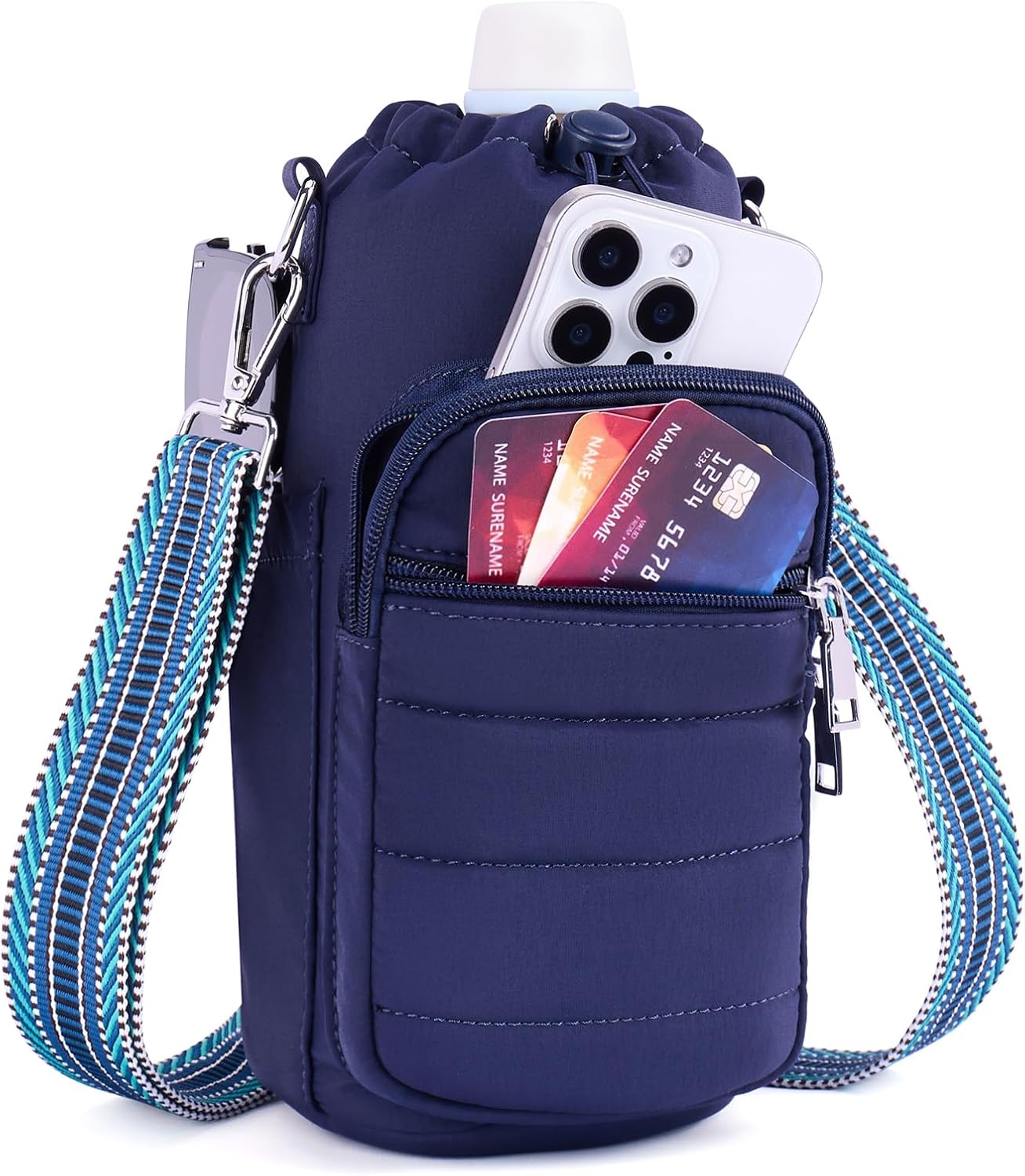 Detalle de Lexiyat 40 oz Crossbody Water Bottle Bag, Insulated with Adjustable Strap