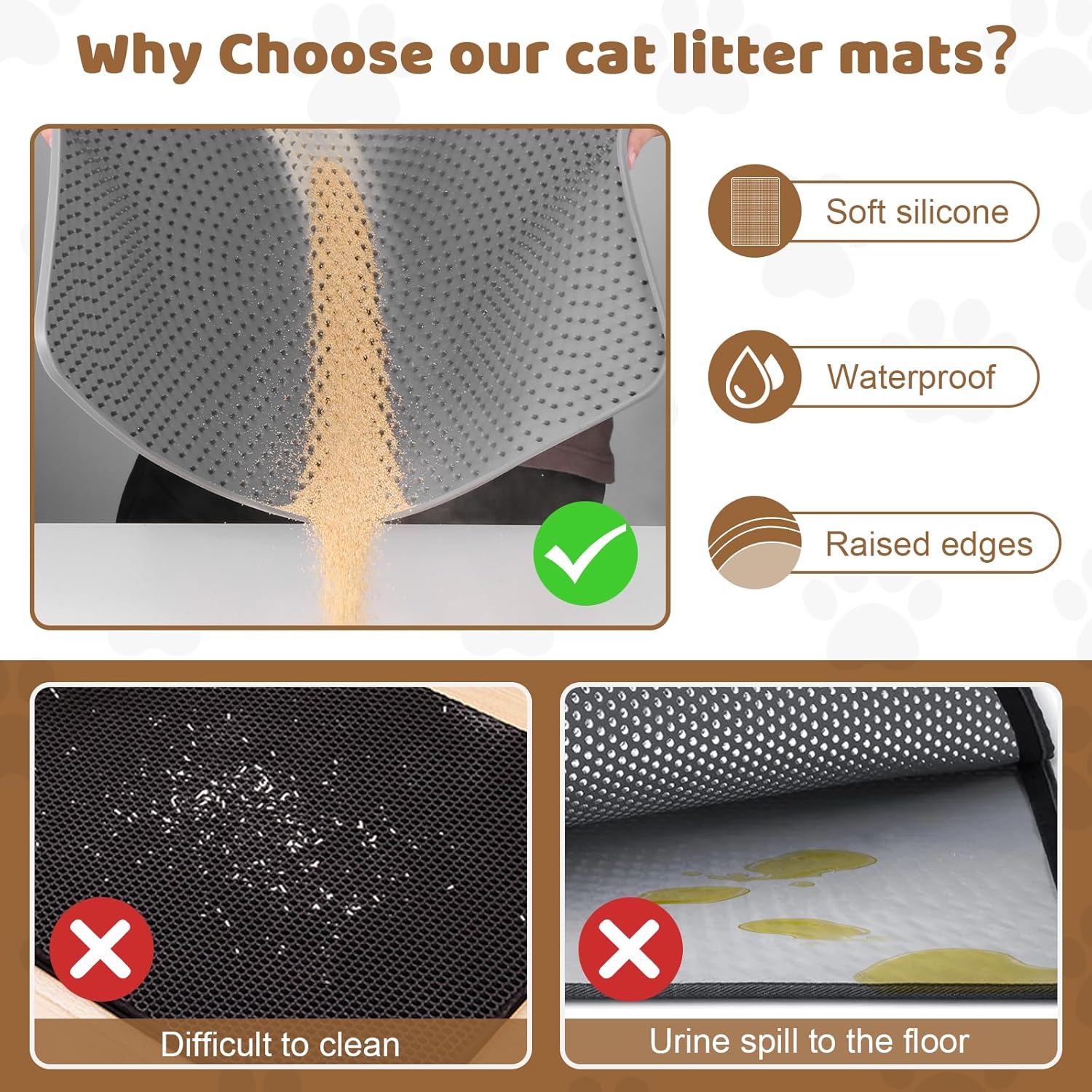 Detalle de Odoland Cat Litter Mat 53x38cm