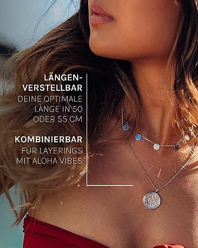 Detalle de Purelei Zodiac Kette für Damen, goldfarben, aus Edelstahl, wasserfest, 40–45 cm