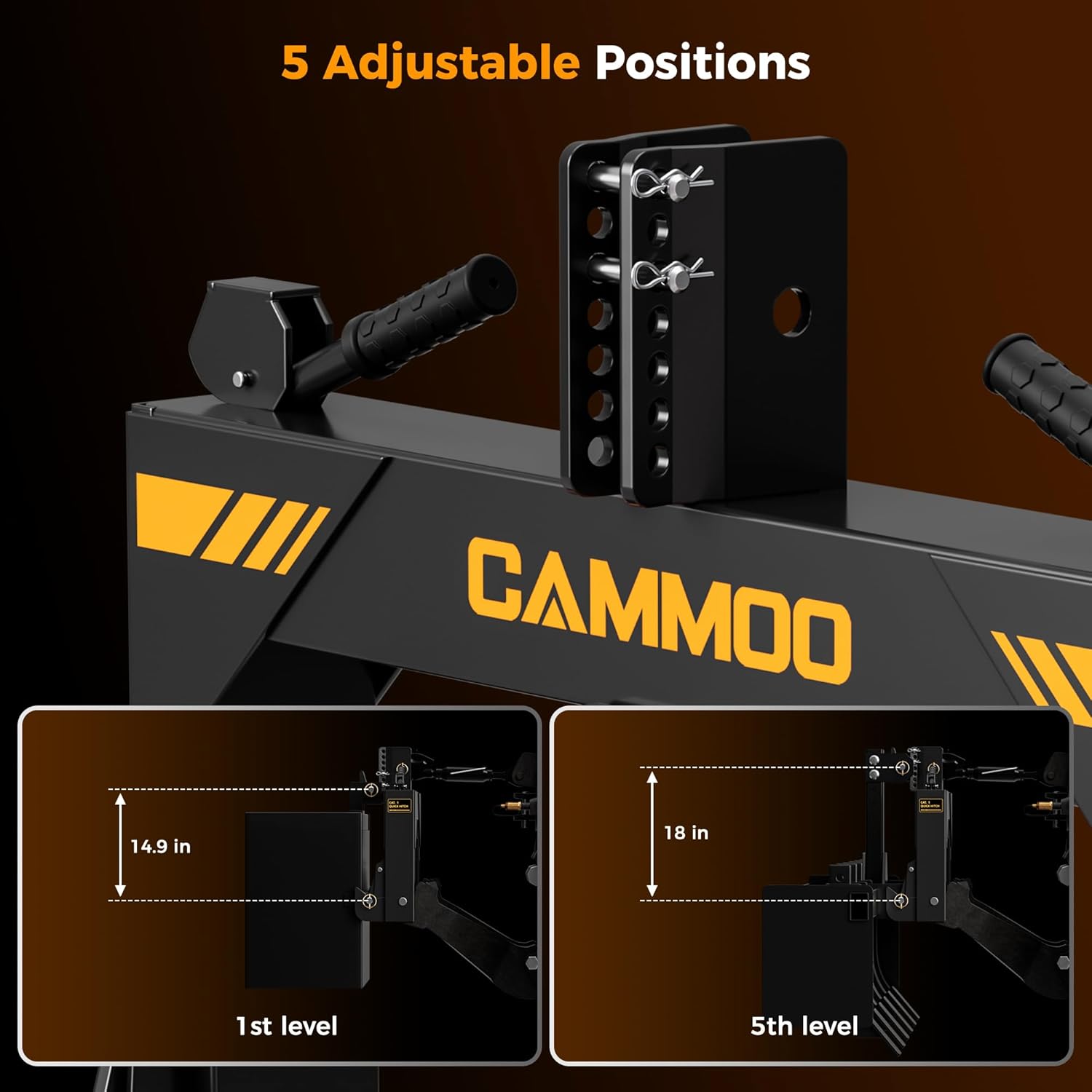 Detalle de CAMMOO 3-Point Quick Hitch with 2-Inch Receiver