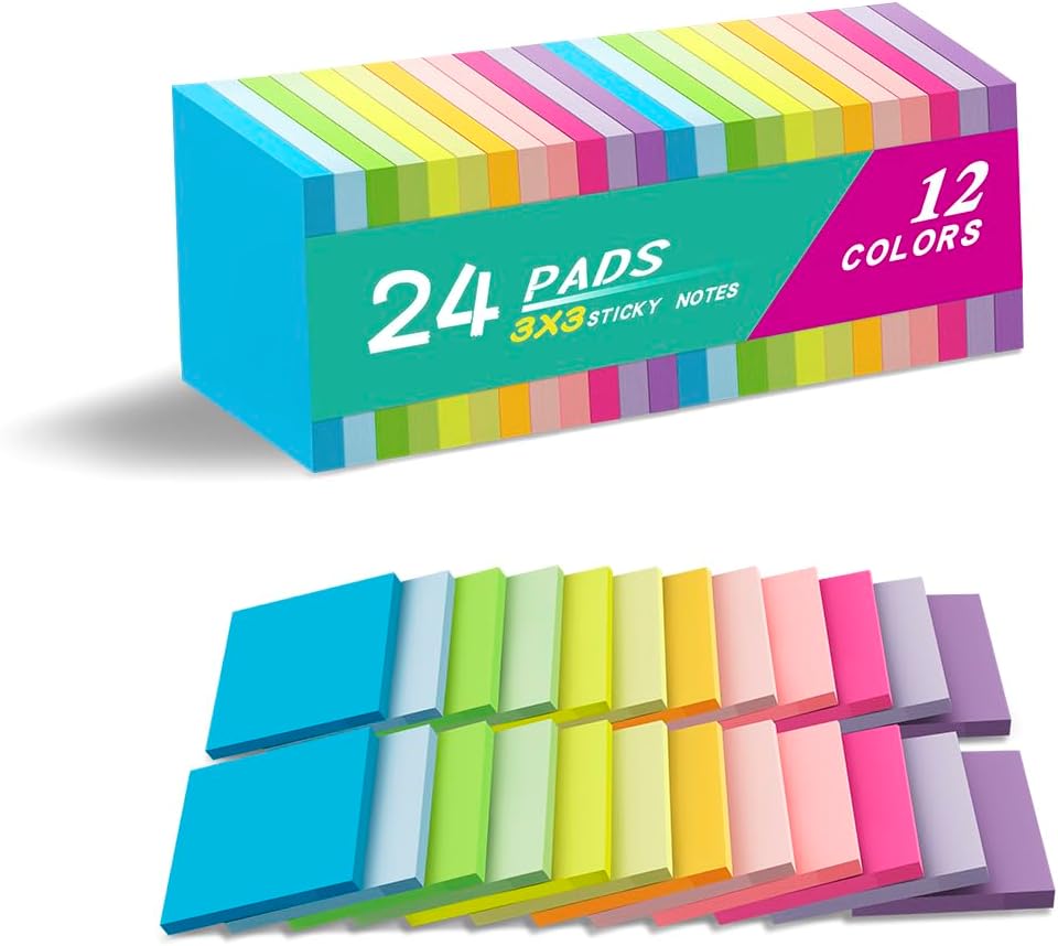 Imagen de Vanpad (24 Pads) Sticky Notes 3x3 Inches — Bright Colors, Strong Adhesive, Portable Set en OfertitasTOP