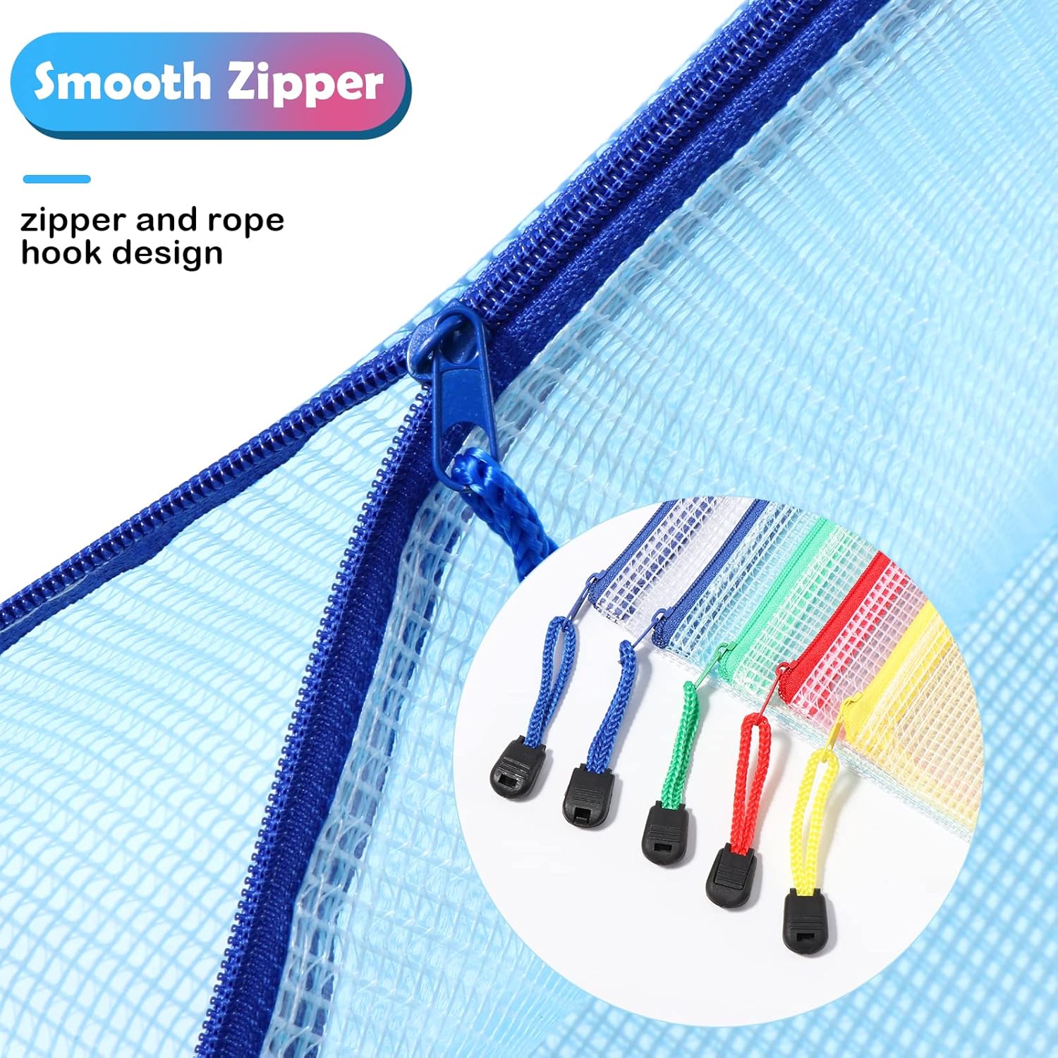 Detalle 2 de Oderra Borse di File: 15 Buste ZIP A5 impermeabili in PVC, 5 colori