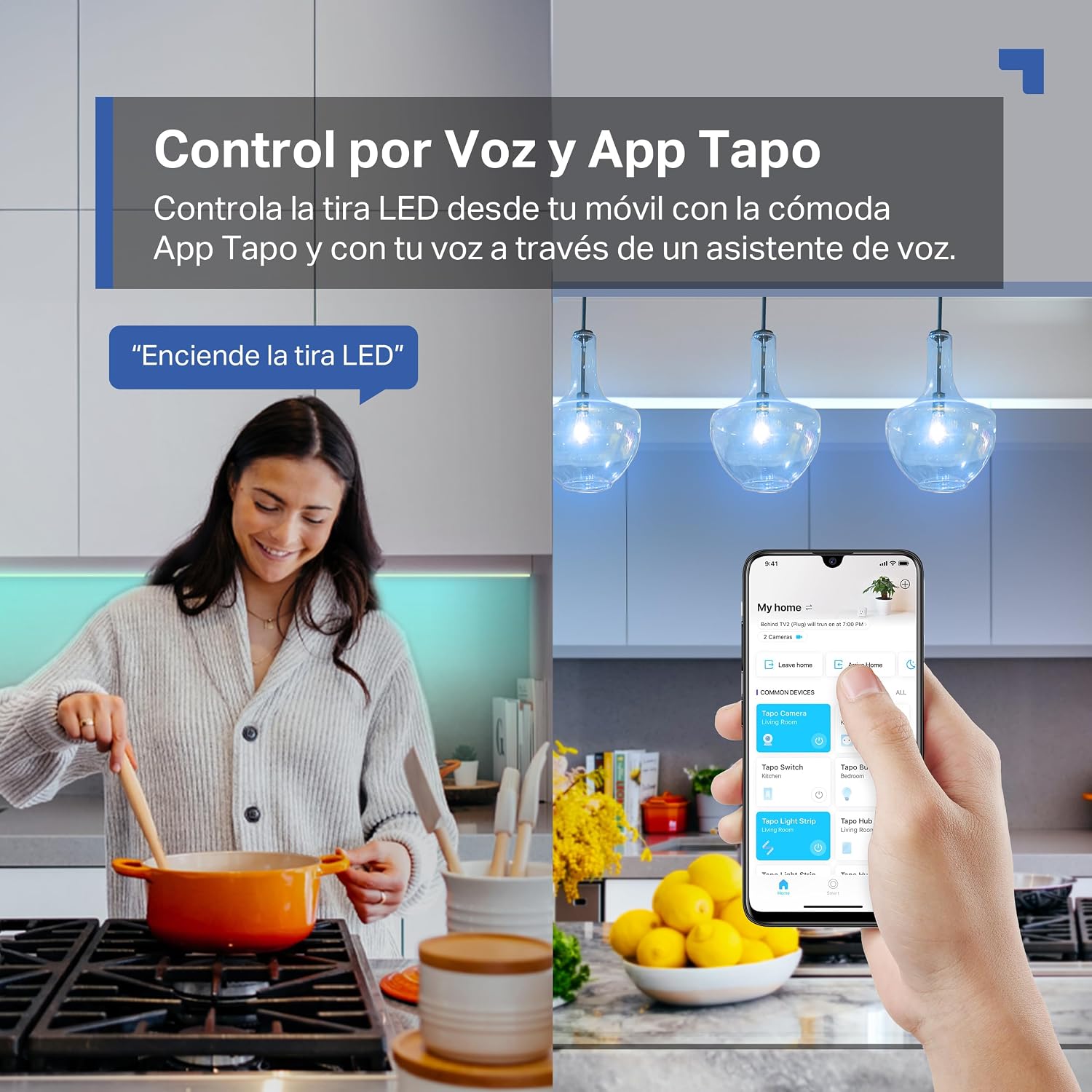 Detalle de Tapo L900-5: Tira LED Inteligente WiFi multicolor RGB para decorar y adaptar ambientes