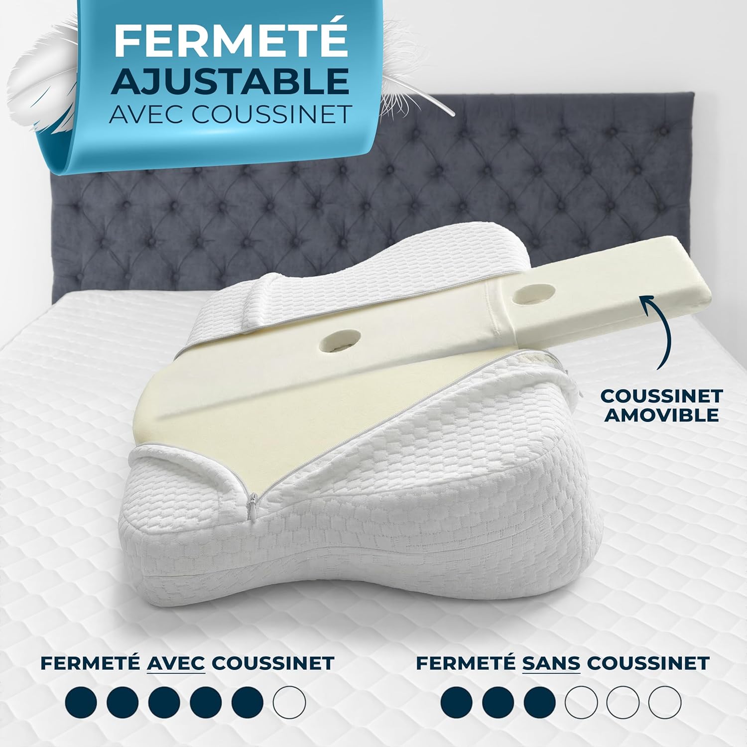 Thumbnail 4 de Glückstoff® Oreiller Ergonomique Allrounder en mousse à mémoire de forme, pour dormir sur le côté