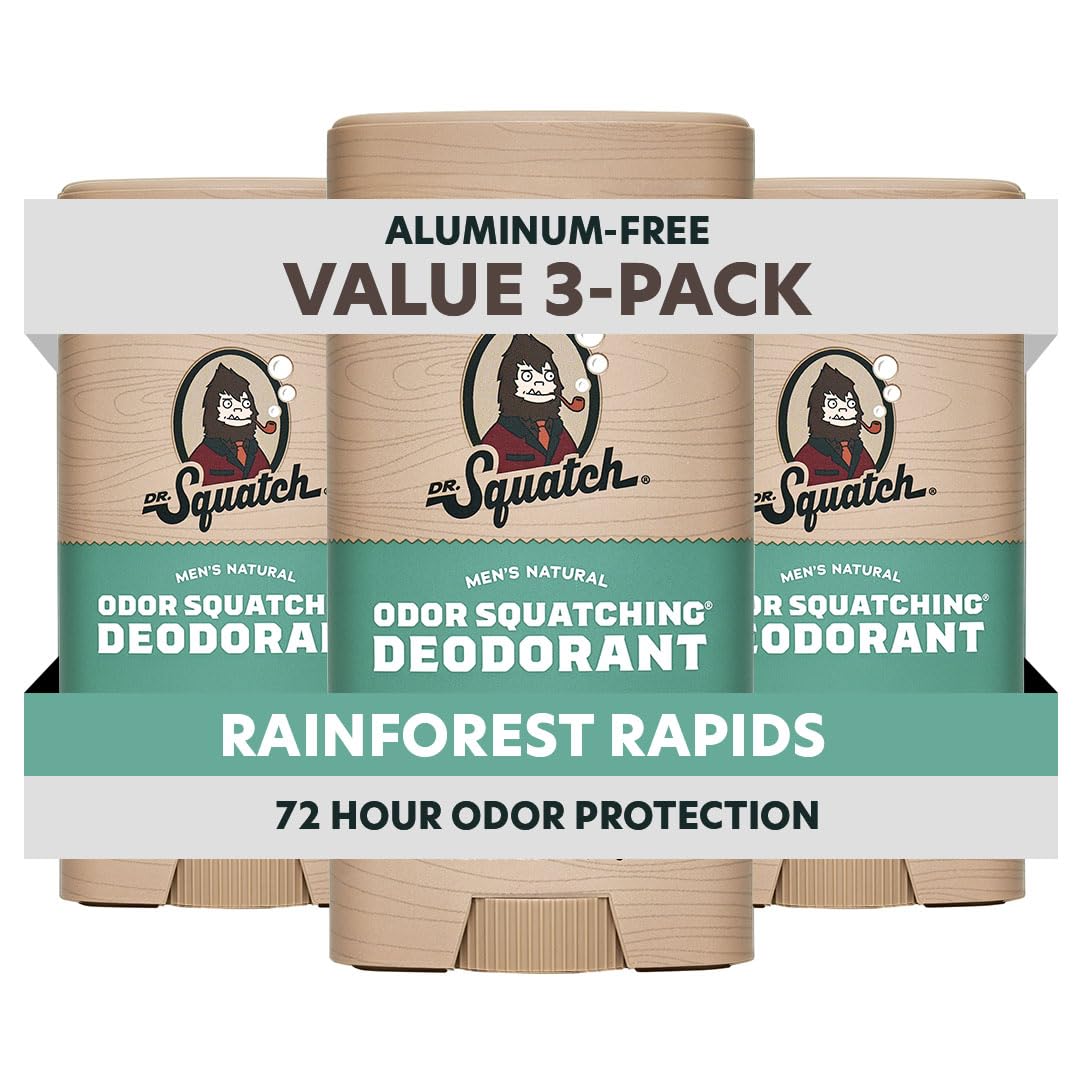 Detalle de Dr. Squatch Natural Men’s Deodorant – Aluminum Free Rainforest Rapids 3-Pack (2.65 oz Sticks)