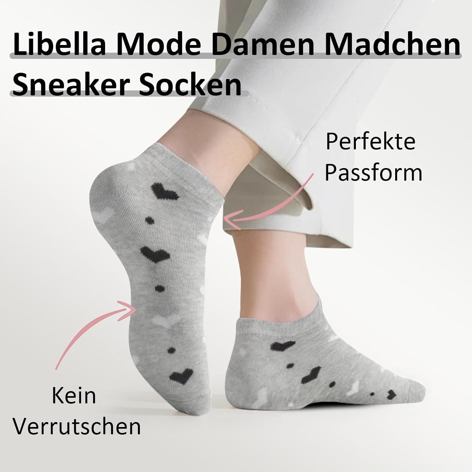 Thumbnail 1 de Libella 12 paia di calzini donna corti in cotone (35-38 o 39-42) sportivi colorati con strisce e pois