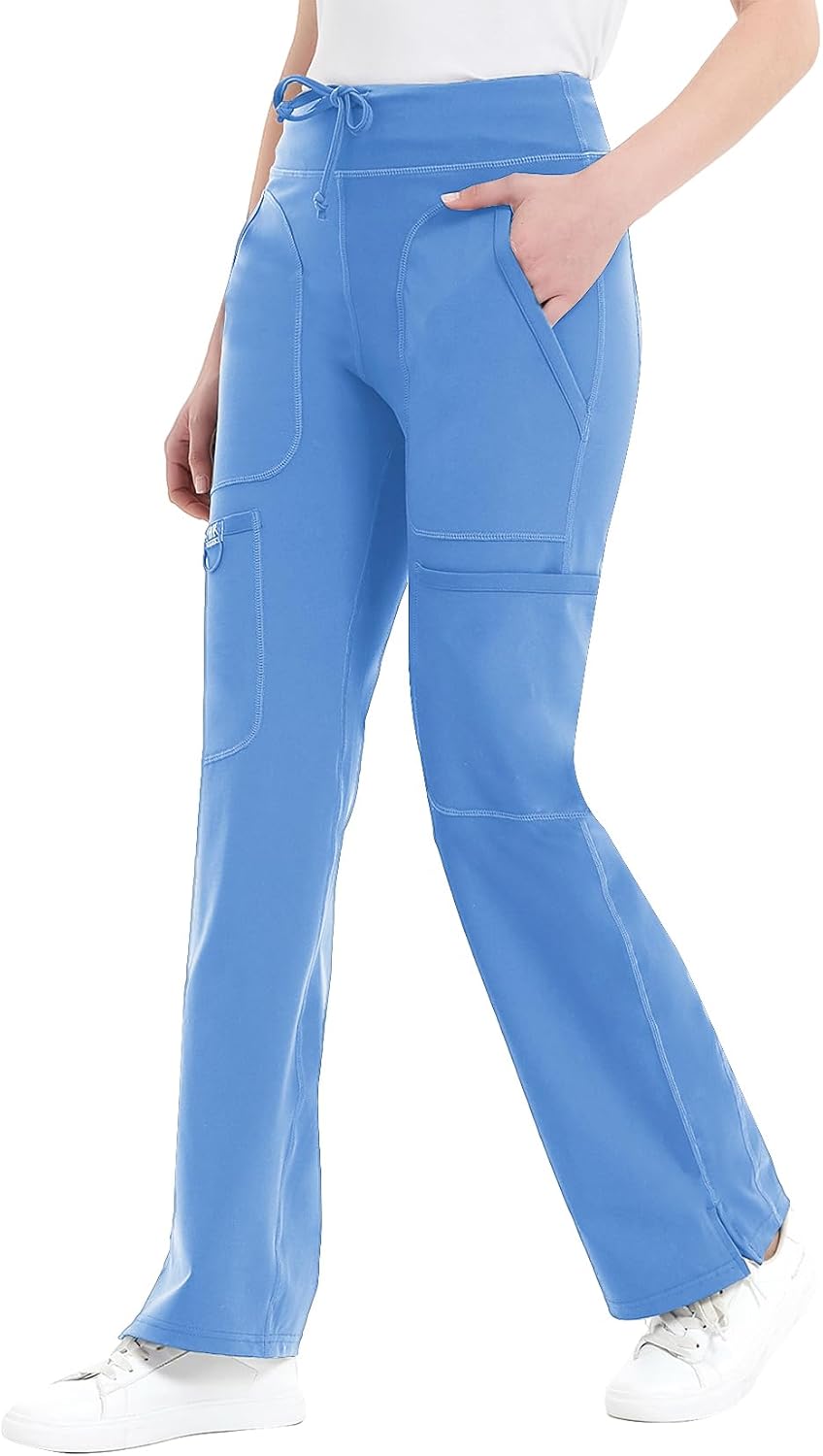 Detalle de QBK Yoga Scrub Pants Women Mid Rise Yoga Work Pants - Five Pocket Cargo Scrub Pant