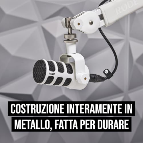 Detalle de RØDE PodMic USB: microfono da podcasting ibrido XLR/USB-C (Bianco)