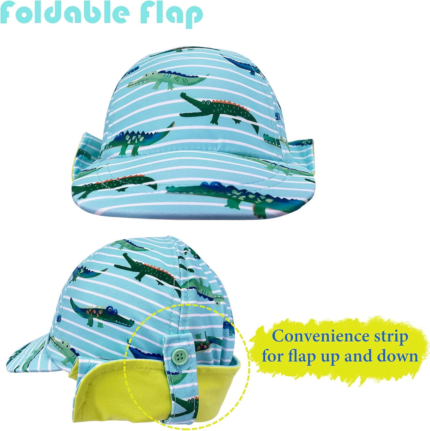 Thumbnail 2 de Gifts Treat Kinder Legionär Hut mit UPF 50+ – Dino Muster, Flap-Schutz, Nackenschutz