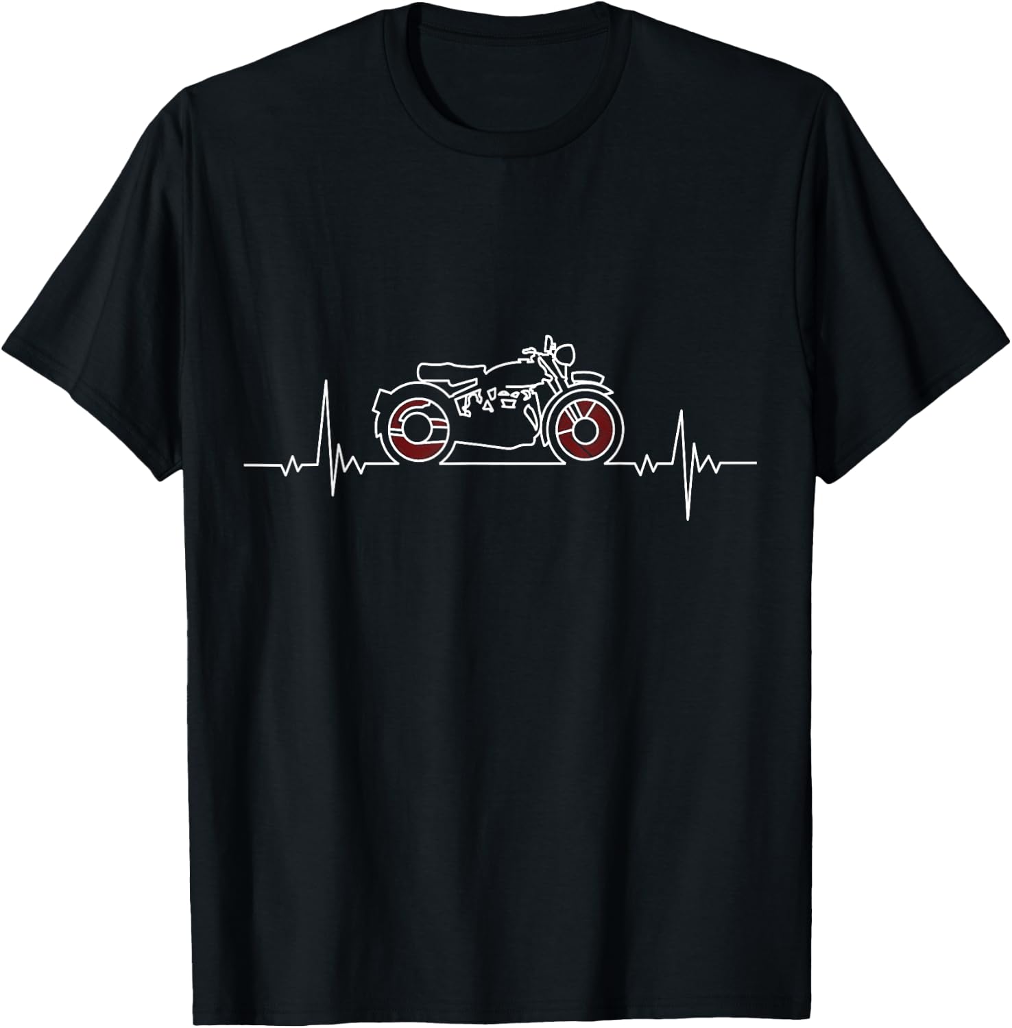 Imagen de Retro Moto Heartbeat T‑Shirt Motard en OfertitasTOP