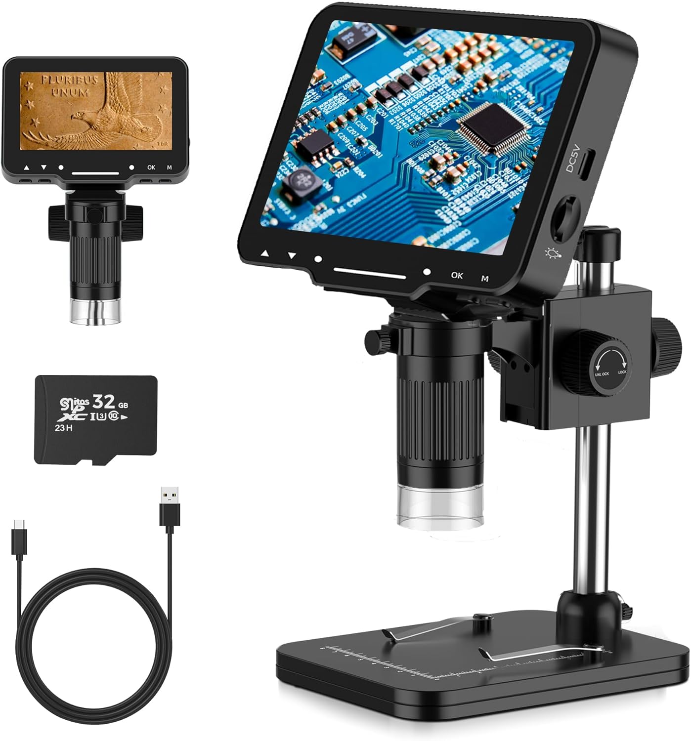 Detalle de LCD Digital Microscope 10MP 4.3-inch 1080P 1–1000X 🔬
