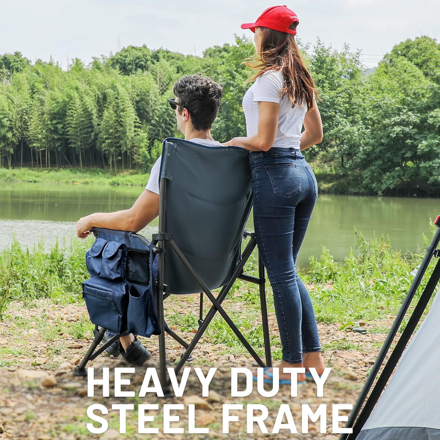 Detalle de TIMBER RIDGE Folding Camping Chair 500 lb Capacity