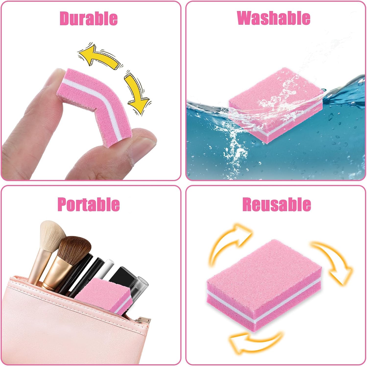 Thumbnail 5 de Mini Nail Buffer Blocks, 50 Pack 100/180 Grit – Double-Sided Buffing & Sanding Blocks for Natural, Gel & Acrylic Nails