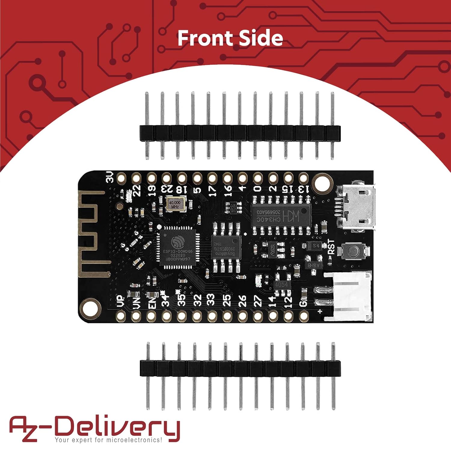 Thumbnail 3 de AZDelivery 5× LOLIN32 Lite V1.0 ESP32 Rev1 WiFi Bluetooth Boards with LiPo connector and 4MB flash