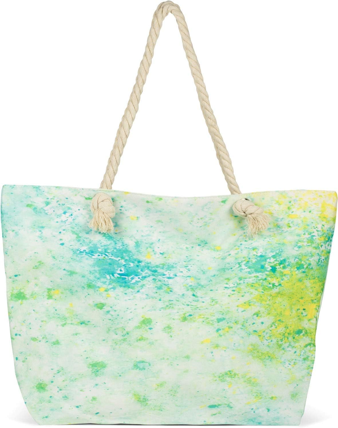 Detalle de styleBREAKER Borsa da spiaggia XXL Pouring spots: grande, colorata e versatile