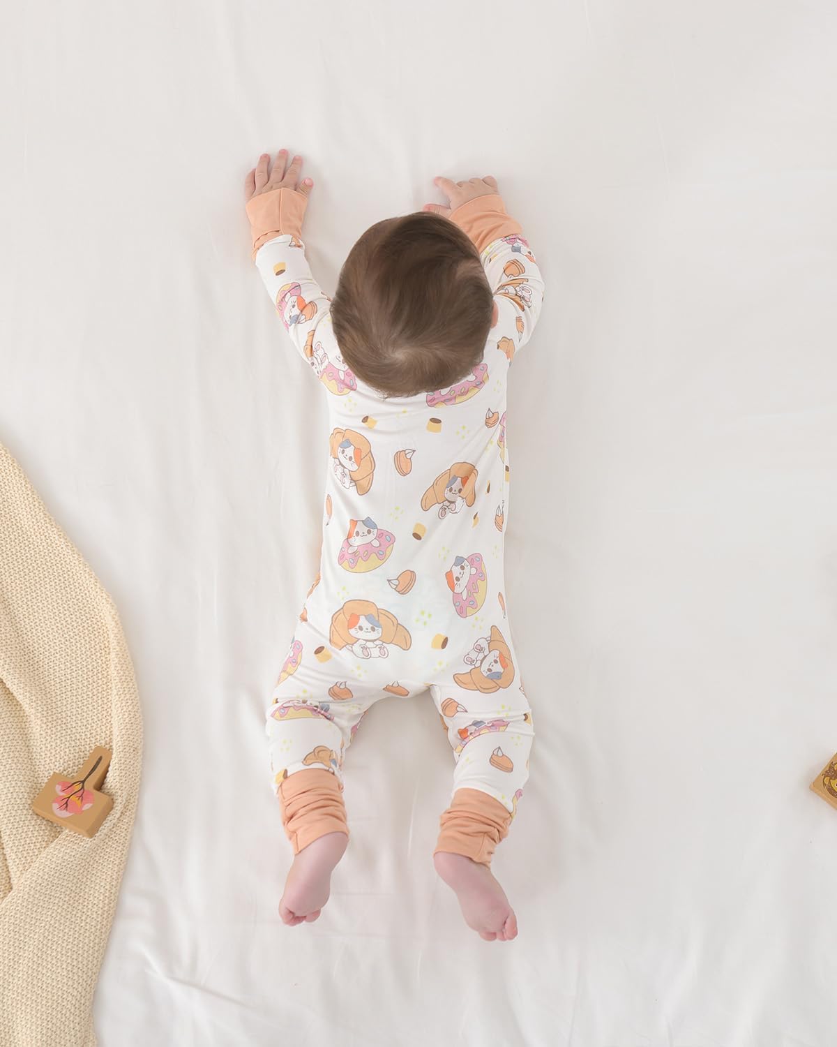 Detalle 2 de GUISBY Baby Footless Pajamas, NB-2T, Rayon of Bamboo, 2-Way Zipper & Fold-Over Mittens