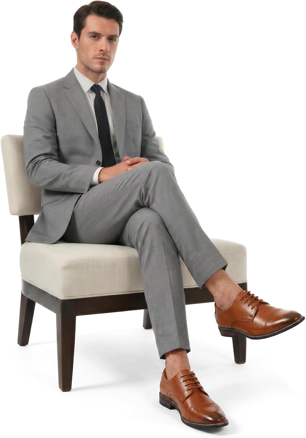 Detalle 1 de MERIDOS Men's Wingtip Oxford Dress Shoes with Rubber Sole and Removable Foam Insole