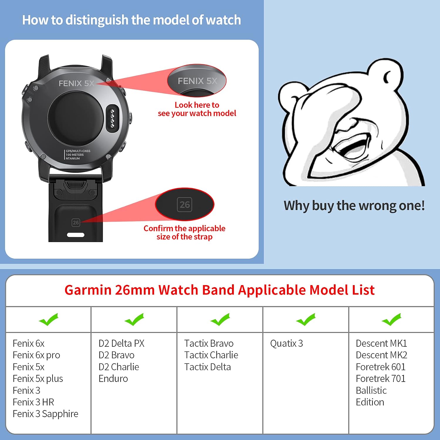 Detalle de NotoCity cinturino Garmin Fenix 26 mm
