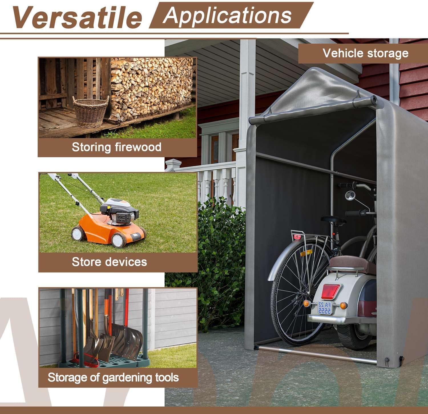 Thumbnail 4 de Birchtree 1.8m x 1m Garden Bike Shelter