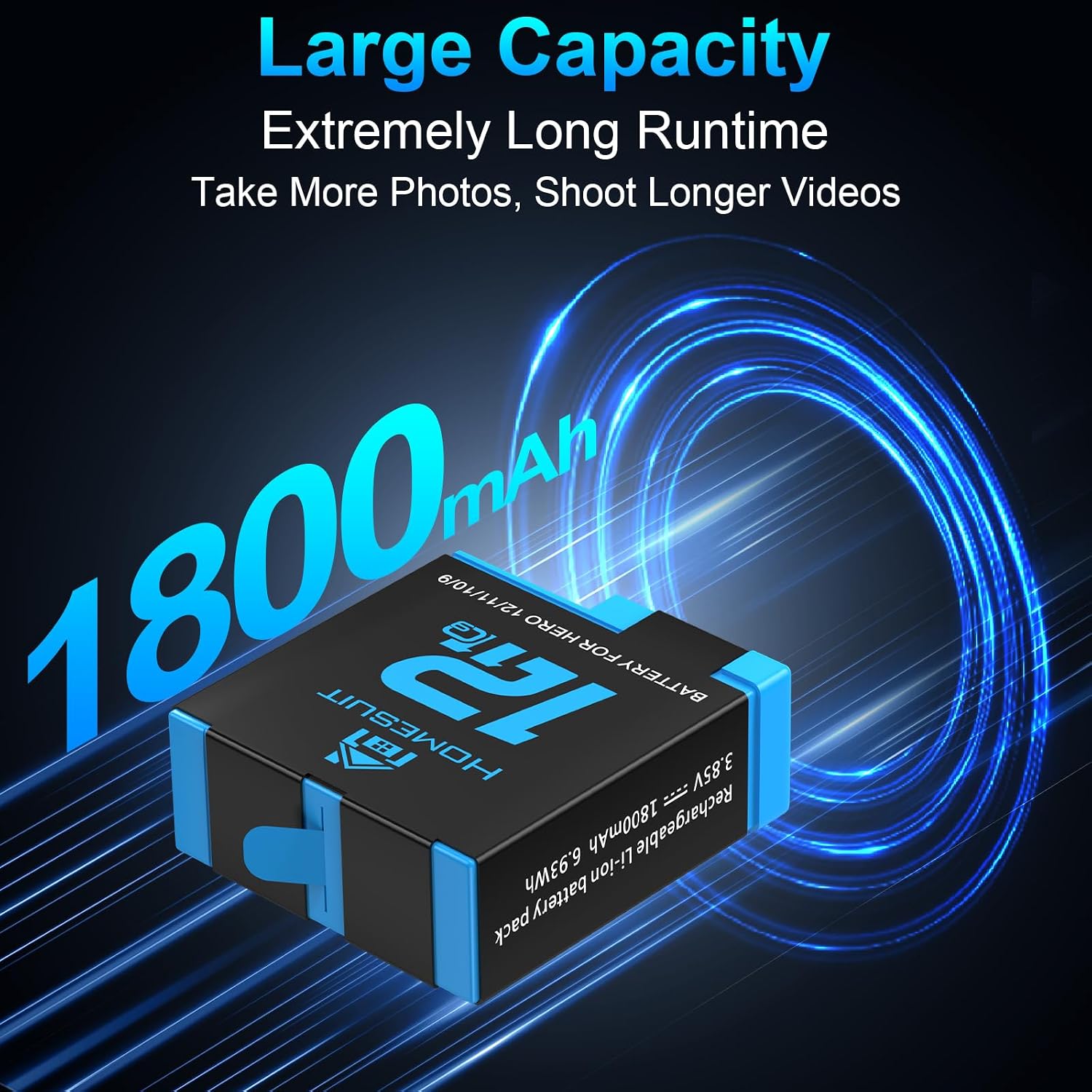 Detalle de Homesuit Hero 12 11 10 9 Battery 1800mAh 3-Pack