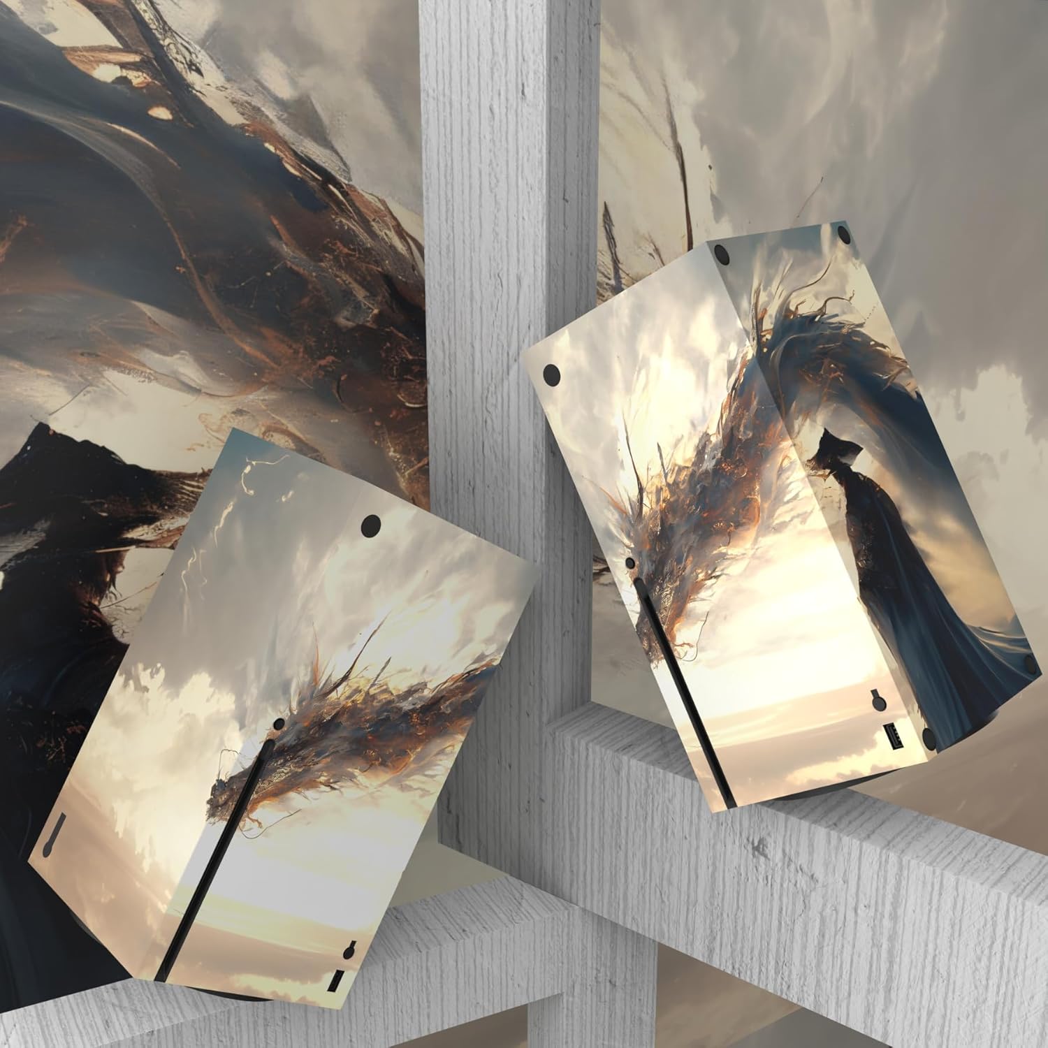 Thumbnail 4 de playvital Custom Vinyl Skins for Xbox Series X (Console & Controller) – Cloudwalker’s Encounter wrap decals