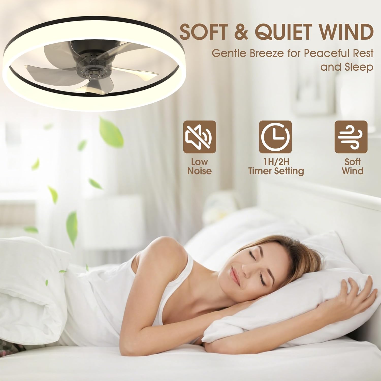 Thumbnail 3 de NIORSUN 50cm ceiling fan with light 6-speed remote