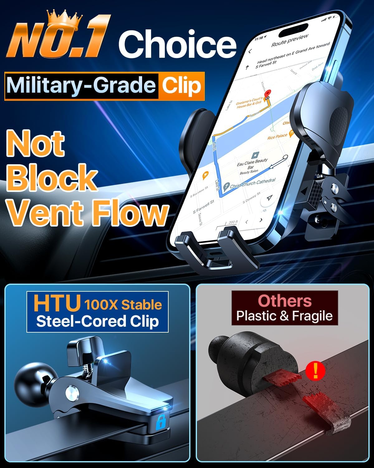 Thumbnail 6 de HTU Car Phone Holder 360° Rotation