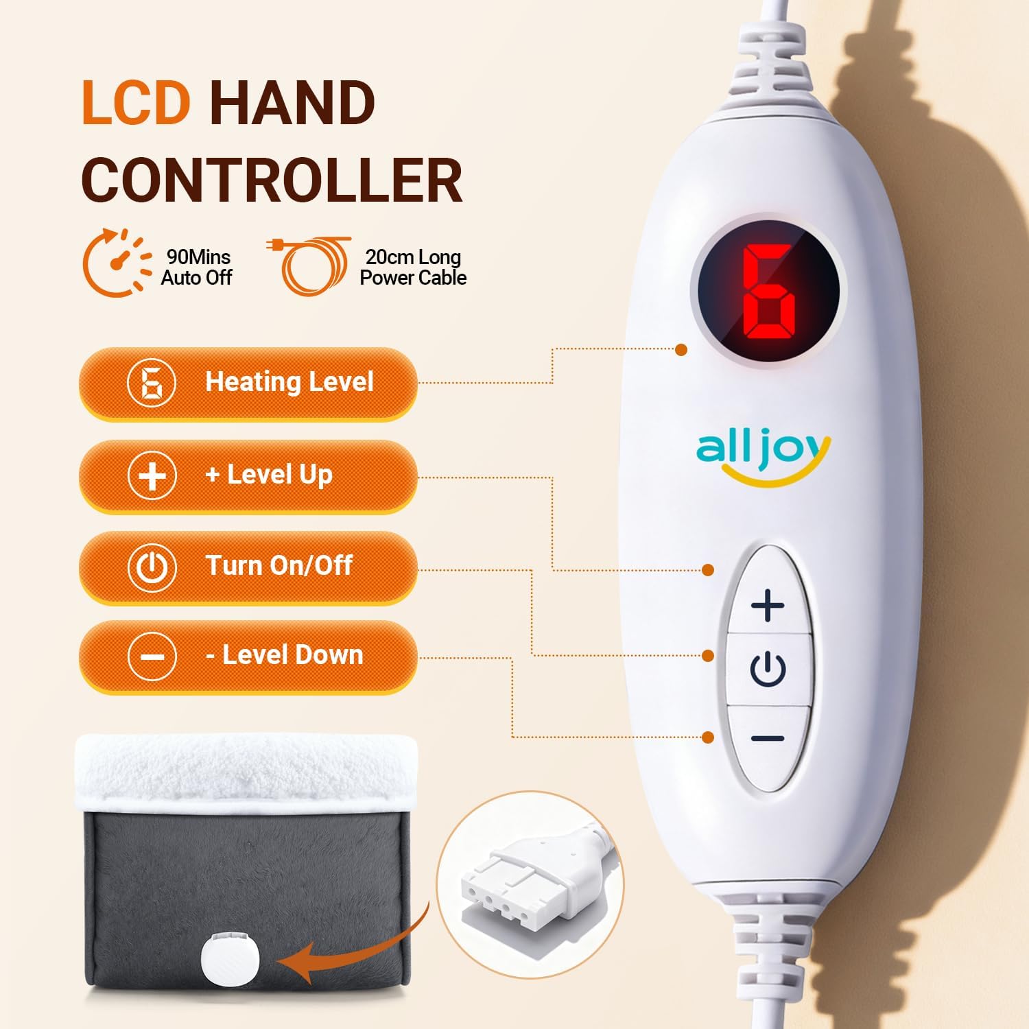 Detalle de ALLJOY Electric Foot Warmer 6-level heated feet warmer
