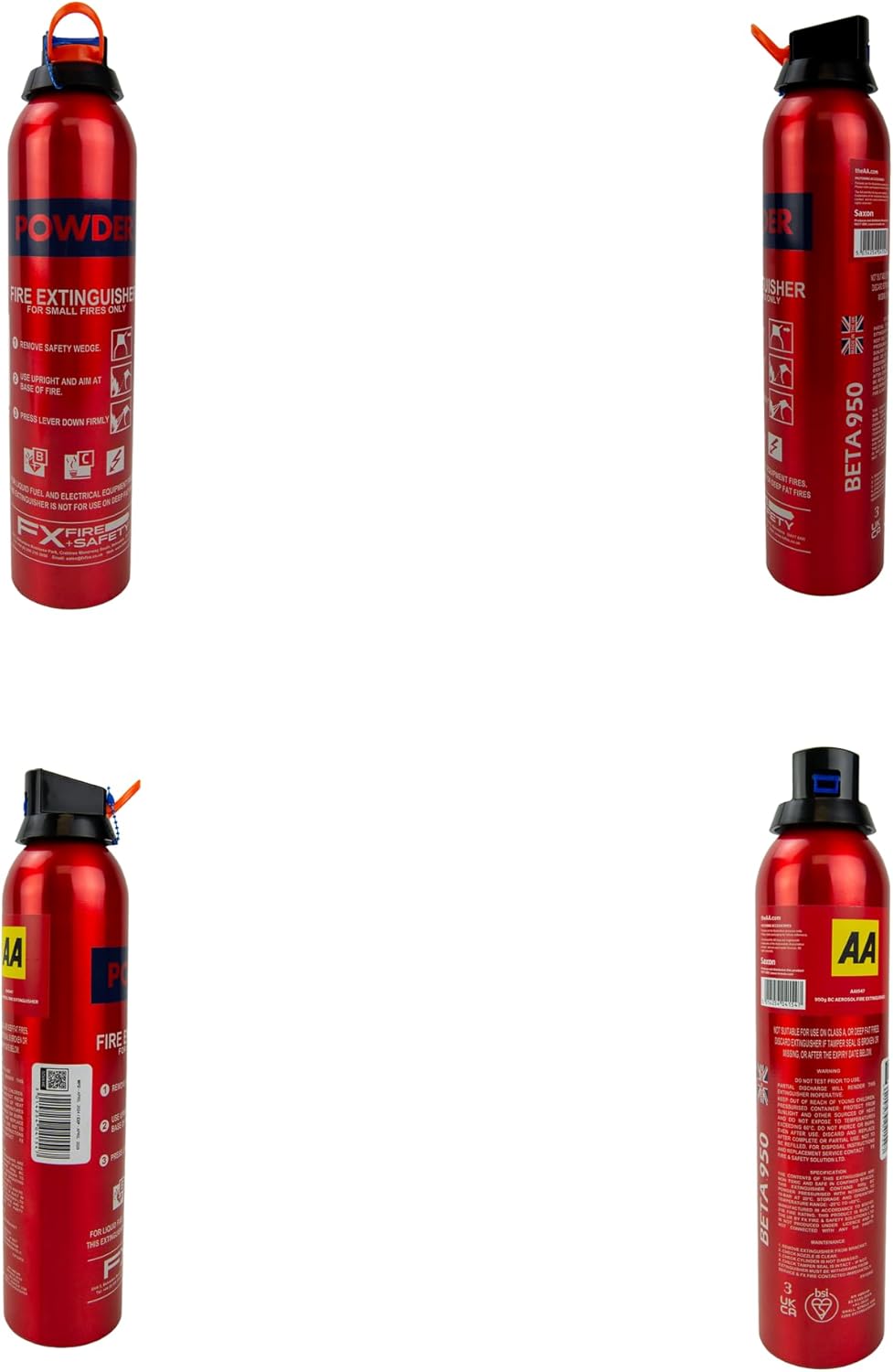 Thumbnail 4 de AA 950g Fire Extinguisher AA1547 – Lightweight BC Powder, UK Made with 5-Year Warranty