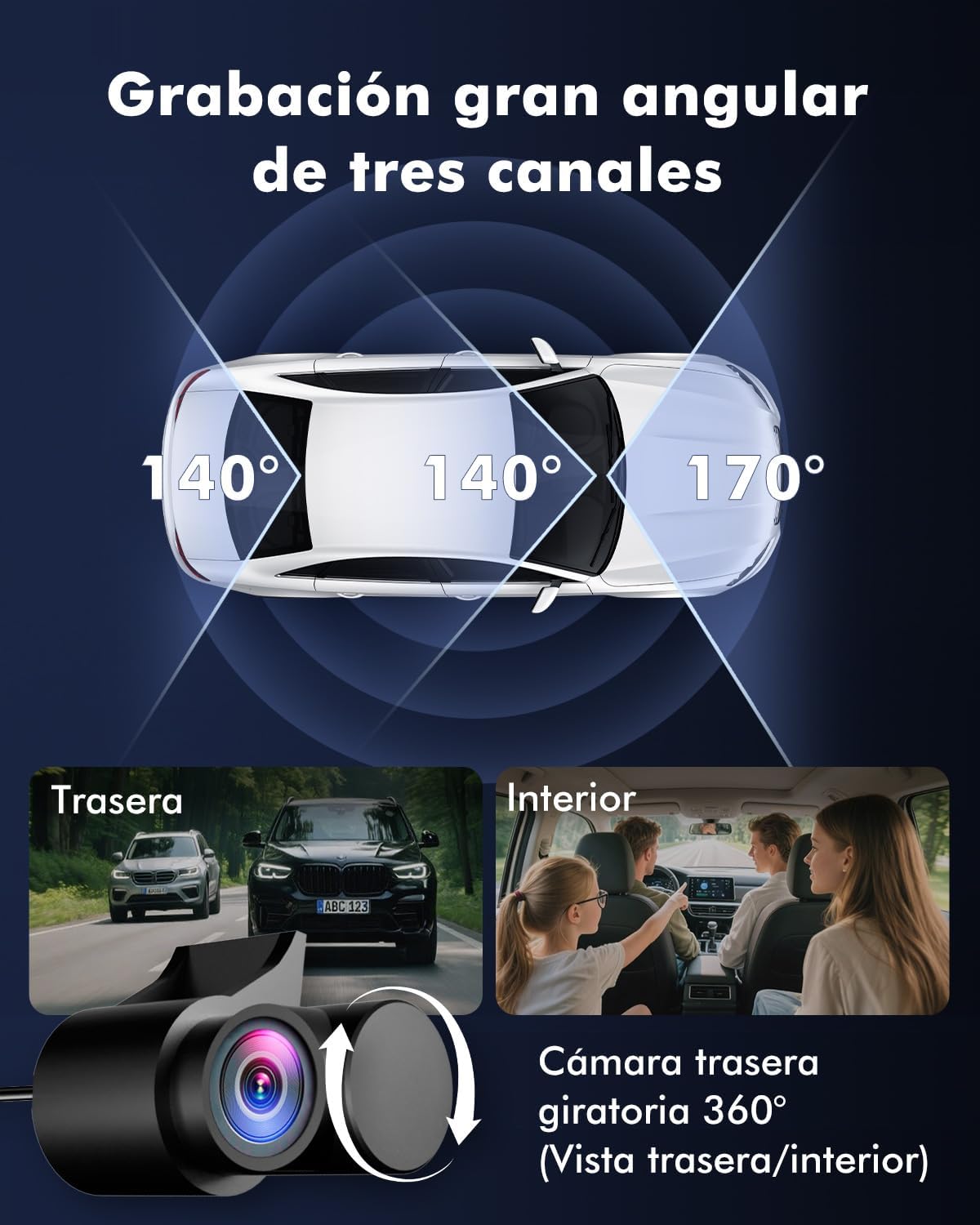 Detalle de Frvesroe Dashcam V1 4K 3 canales 64GB