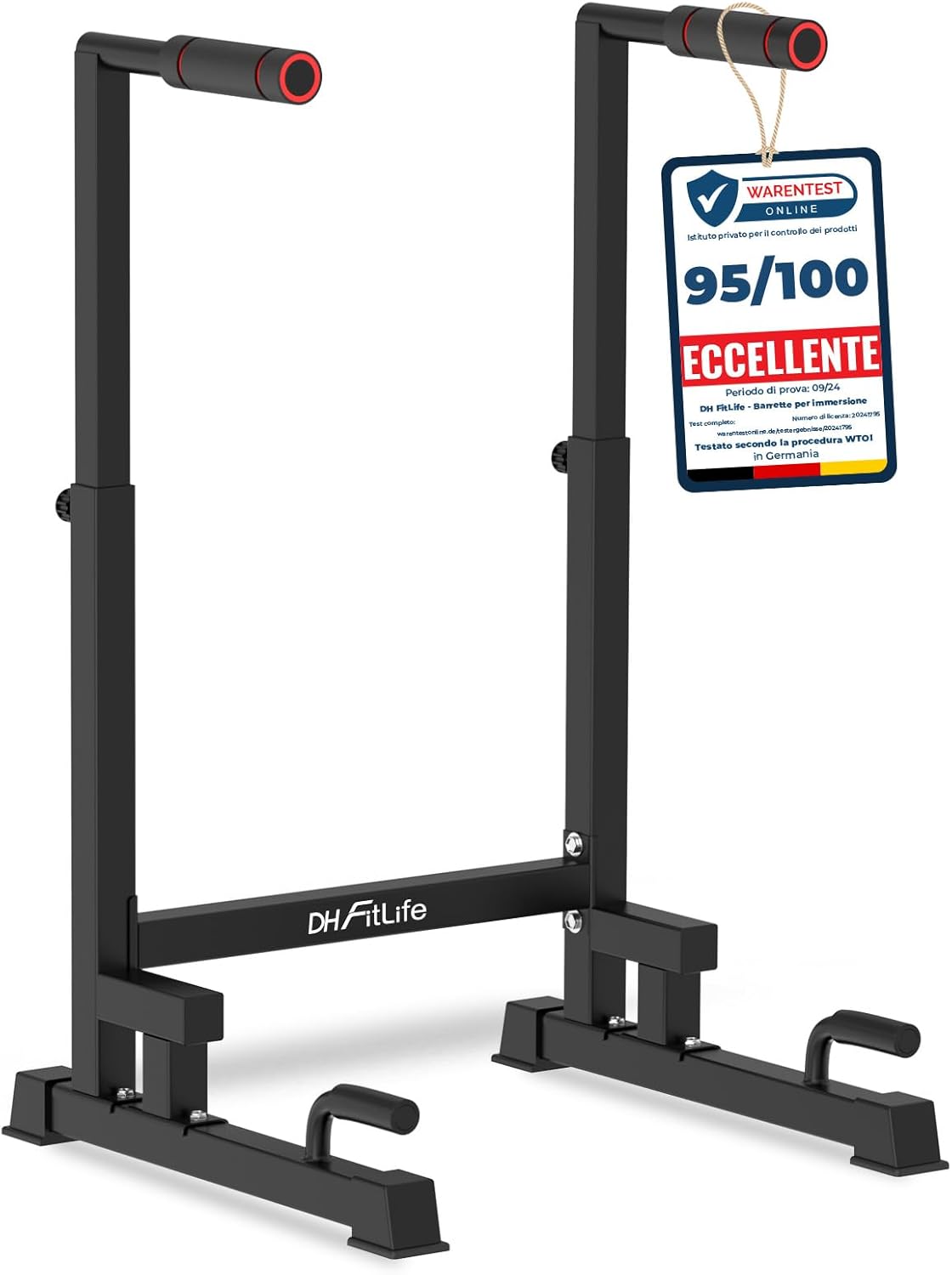 DH FitLife barres de dips réglables FitLife (100–130 cm, 9 niveaux)