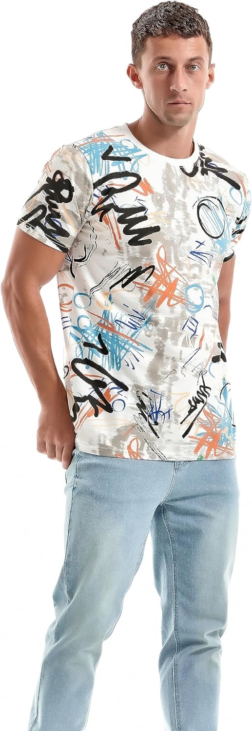Thumbnail 3 de RONOMO Herren T-Shirt 95% Baumwolle, 5% Spandex – hautfreundlich, Mikroelastik & Street-Design