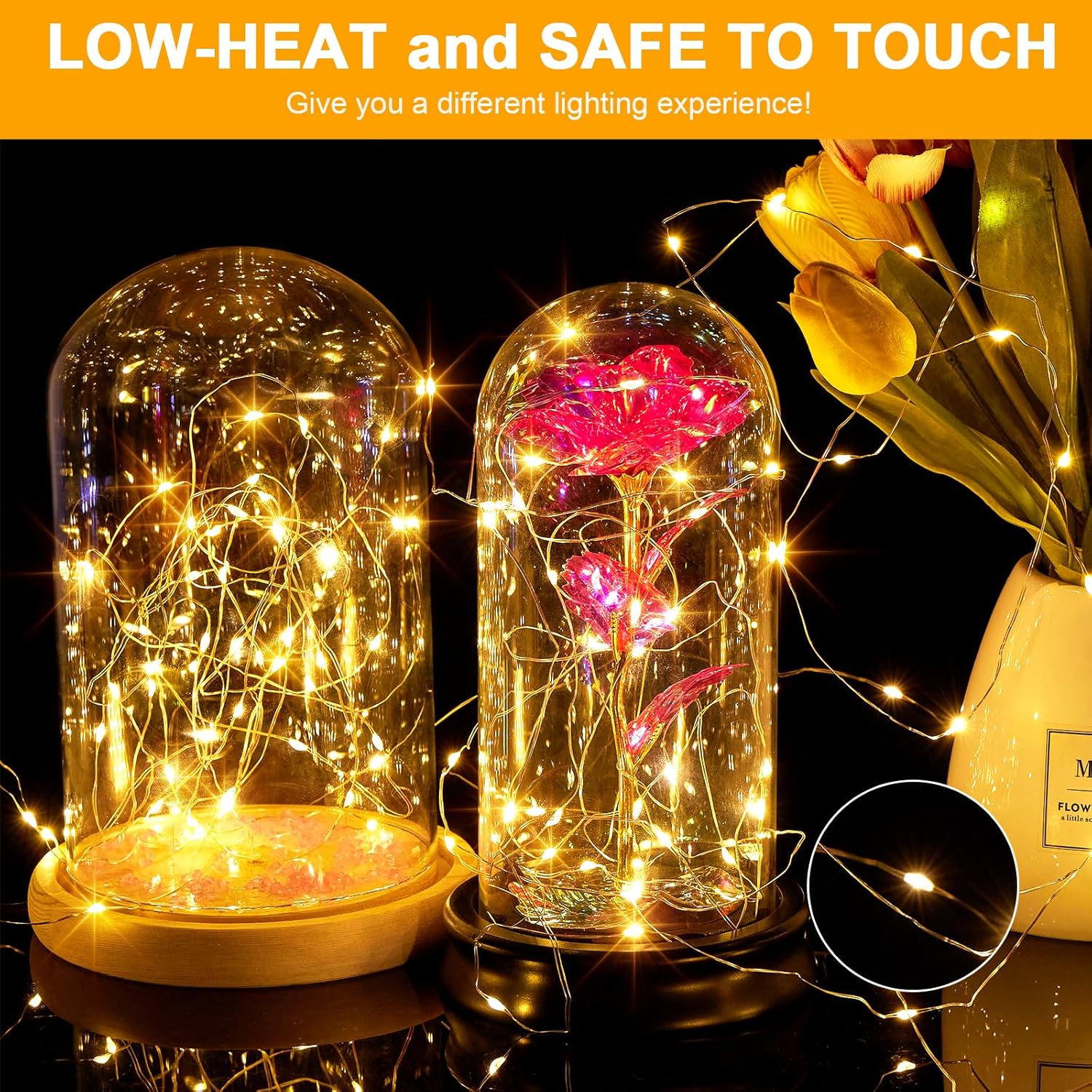 Thumbnail 1 de Lichterketten Batterie Timer (2 Stück) mit 10 m Kupferdraht und 100 LEDs – 8 Modi, 8 Helligkeitsstufen, IP65