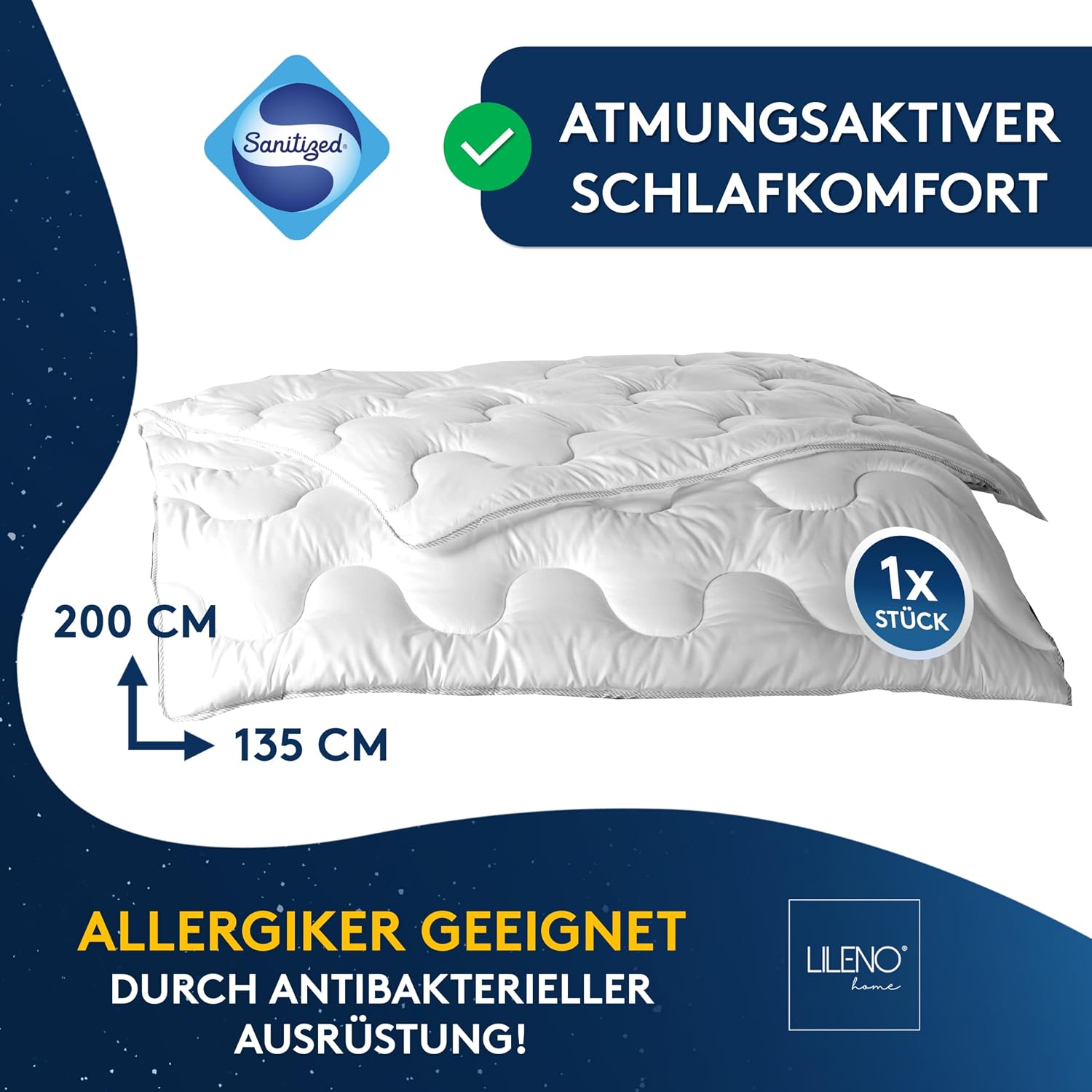 Detalle 2 de LILENO HOME Bettdecke 135x200 Set mit Kissen