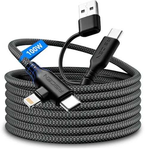 Detalle de ASICEN 100W 2-in-2 Multi Charging Cable, 90° Connector, 1.8m